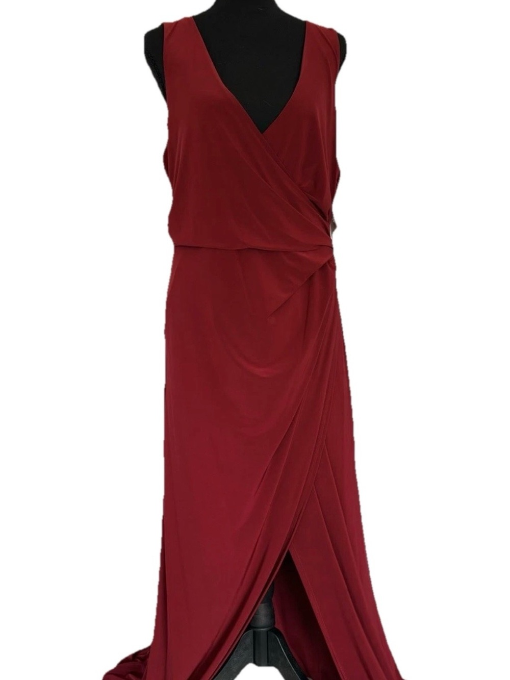 Windsor Sleeveless V-Neck Draped Maxi Dress NWT Burgundy, Formal, Wedding, Prom
